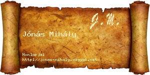 Jónás Mihály névjegykártya