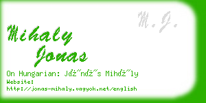 mihaly jonas business card