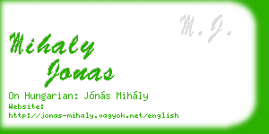 mihaly jonas business card